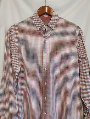 Izod Men's Blue & Orange Check Button-Down Shirt